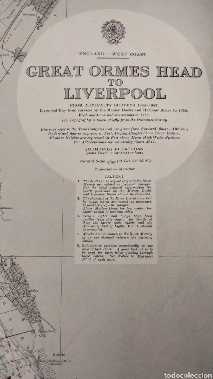 L&iacute;neas de navegaci&oacute;n: Carta n&aacute;utica .Creat ormes liverpool - Foto 1