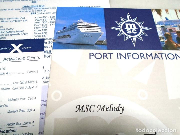 L&iacute;neas de navegaci&oacute;n: TRASATLANTICOS MELODY ,MILLENIUM folletos originales de a bordo - Foto 1