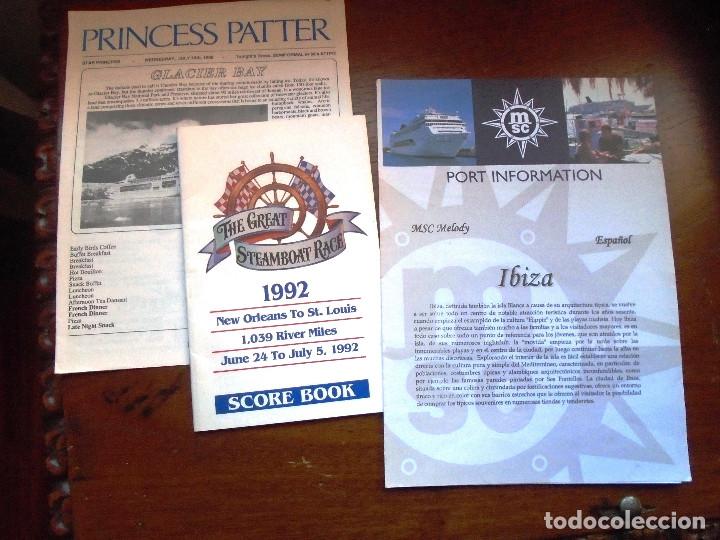 L&iacute;neas de navegaci&oacute;n: Trasatlanticos folletos traidos de a bordo de epoca varios barcos - Foto 1