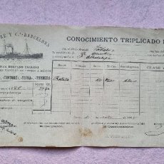Líneas de navegación: PAPEL FLETE TINTORE Y CIA BARCELONA LINEA VAPORES 1898. Lote 323176723