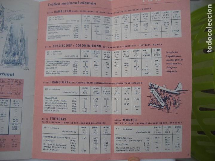 L&iacute;neas de navegaci&oacute;n: Lufthansa. 1956. Horarios de Invierno - Foto 3