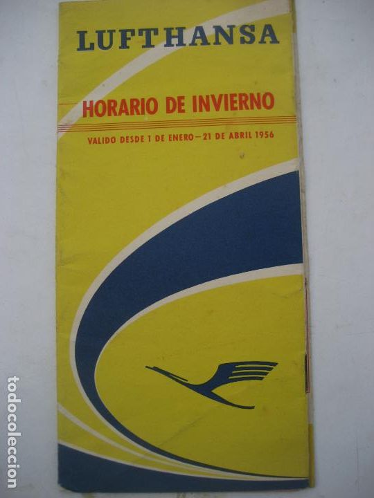 L&iacute;neas de navegaci&oacute;n: Lufthansa. 1956. Horarios de Invierno - Foto 1