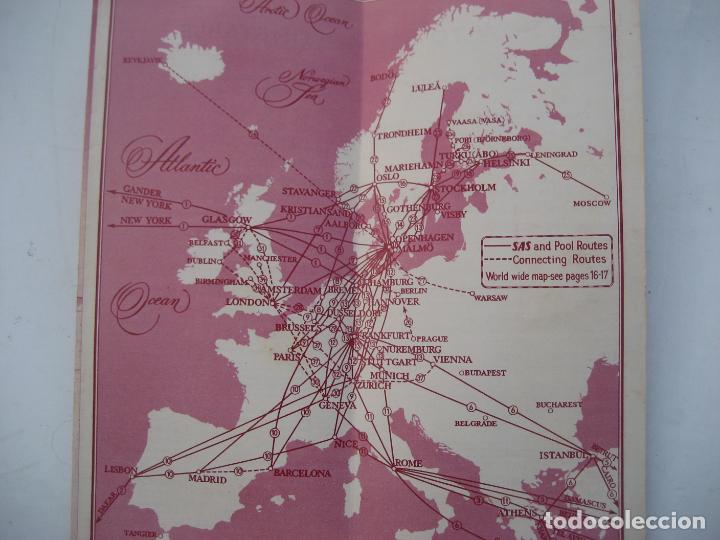 L&iacute;neas de navegaci&oacute;n: Scandinavian Airlines System . 1954. Horarios - Foto 3