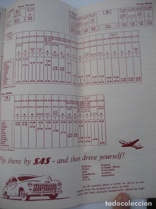 L&iacute;neas de navegaci&oacute;n: Scandinavian Airlines System . 1954. Horarios - Foto 6