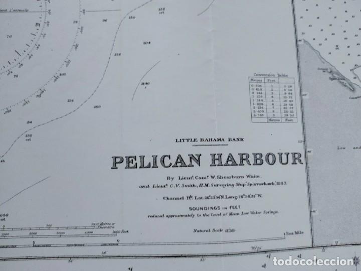 L&iacute;neas de navegaci&oacute;n: CARTA NAUTICA islas BAHAMAS HARBOURS - Foto 4