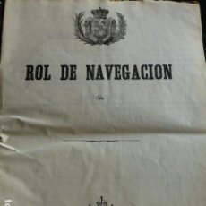Linhas de navegação: ROL DE NAVEGACION DE CABOTAJE 1871 EMBARCACION ”JOVEN JOSÉ” DE CEUTA RELACION TRIPULACION Y VIAJES. Lote 360623535