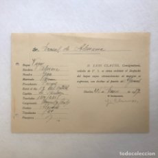 Líneas de navegación: LUIS CLAUSS CONSIGNATARIO /HUELVA 1937 - BARCO - BUQUE VAPOR SHIP - AJAX - CÓNSUL ALEMÁN - ALGECIRAS