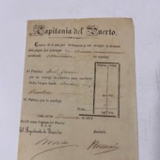Líneas de navegación: CÁDIZ. CAPITANÍA DEL PUERTO. 1879. FACTURA DE PILOTAJE MERCANTIL. PRÁCTICAS. VER