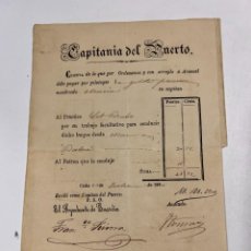 Líneas de navegación: CÁDIZ. CAPITANÍA DEL PUERTO. 1880. FACTURA DE PILOTAJE MERCANTIL. PRÁCTICAS. VER
