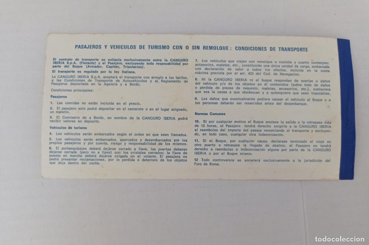 L&iacute;neas de navegaci&oacute;n: Billete Canguro Iberia S.p.A Roma Barco - Foto 2