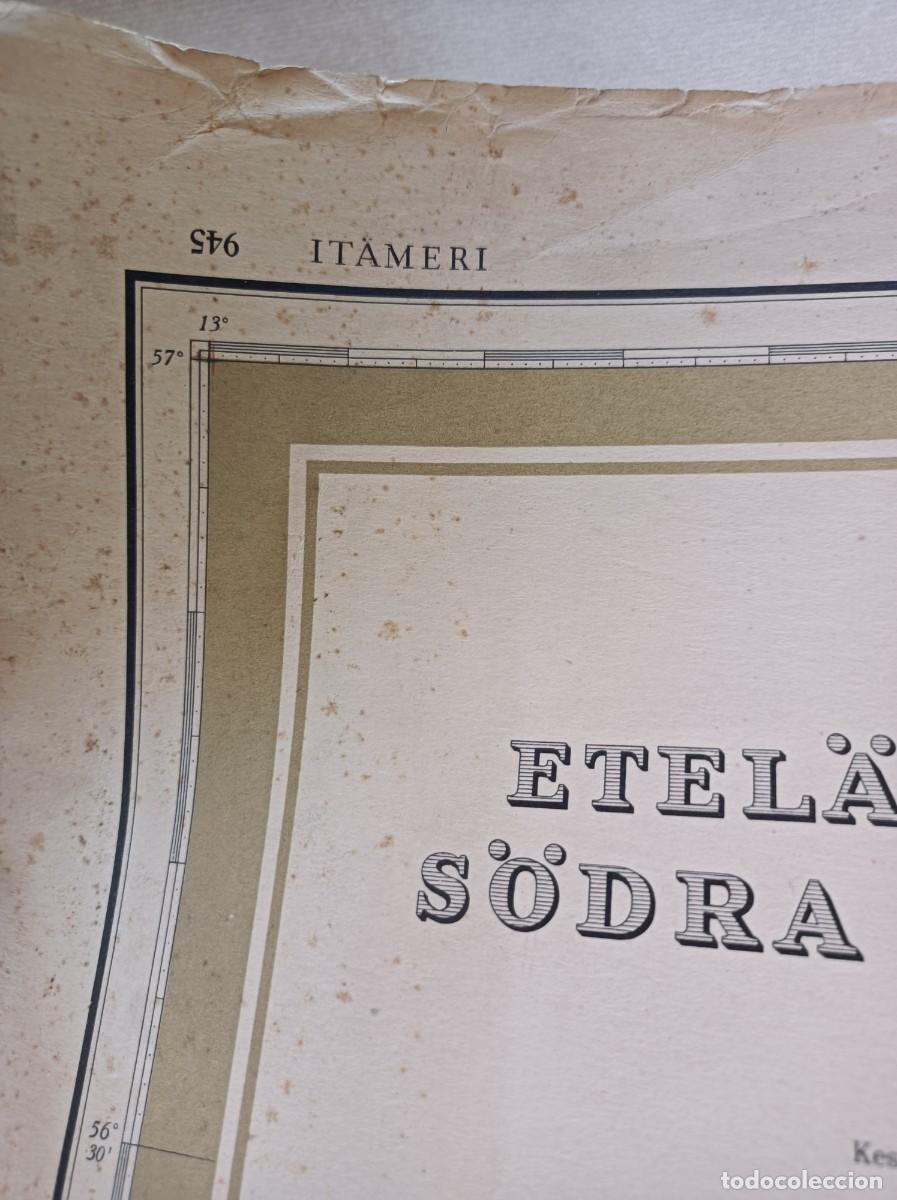 L&iacute;neas de navegaci&oacute;n: CARTA N&Aacute;UTICA ETEL&Auml; - IT&Acirc;MERI S&Ouml;DRA &Ouml;STERSJ&Ouml;N 1950 - ISLA DE BORNHOLM DINAMARCA - Foto 3