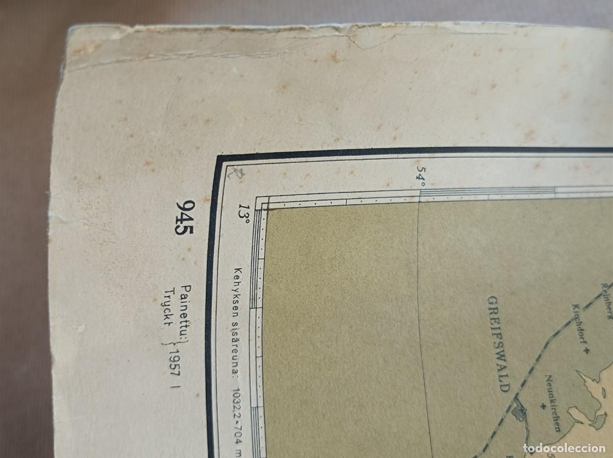 L&iacute;neas de navegaci&oacute;n: CARTA N&Aacute;UTICA ETEL&Auml; - IT&Acirc;MERI S&Ouml;DRA &Ouml;STERSJ&Ouml;N 1950 - ISLA DE BORNHOLM DINAMARCA - Foto 7
