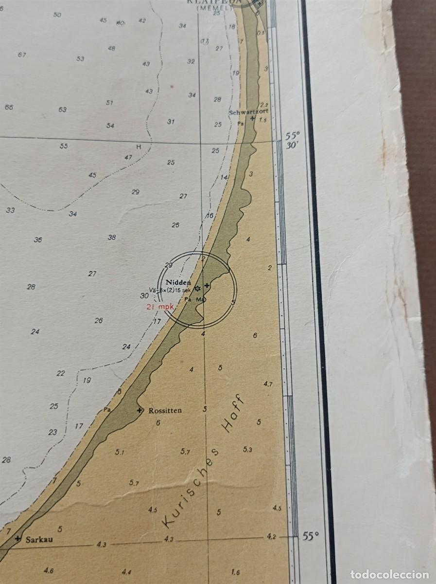 L&iacute;neas de navegaci&oacute;n: CARTA N&Aacute;UTICA ETEL&Auml; - IT&Acirc;MERI S&Ouml;DRA &Ouml;STERSJ&Ouml;N 1950 - ISLA DE BORNHOLM DINAMARCA - Foto 17