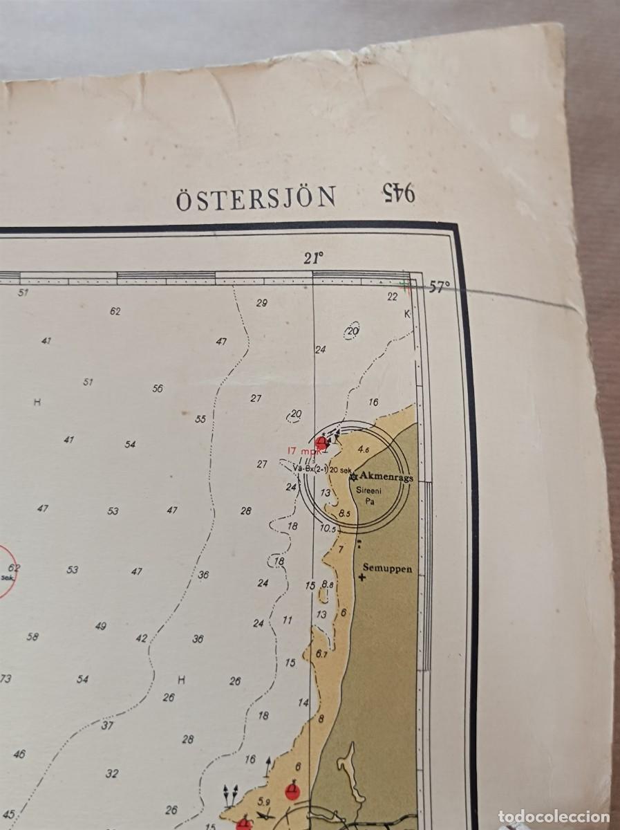L&iacute;neas de navegaci&oacute;n: CARTA N&Aacute;UTICA ETEL&Auml; - IT&Acirc;MERI S&Ouml;DRA &Ouml;STERSJ&Ouml;N 1950 - ISLA DE BORNHOLM DINAMARCA - Foto 19