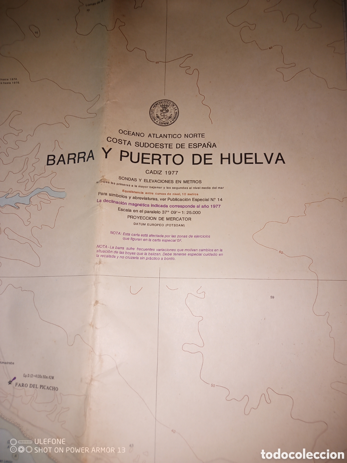 L&iacute;neas de navegaci&oacute;n: Carta n&aacute;utica Huelva - Foto 1