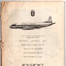 Líneas de navegación: REVISTA AERONÁUTICA. 1953.- ROLLS-ROYCE AERO MOTORES. TRANSPORTE AÉREO DE CAZA, LÍNEAS AÉREAS TRANS.