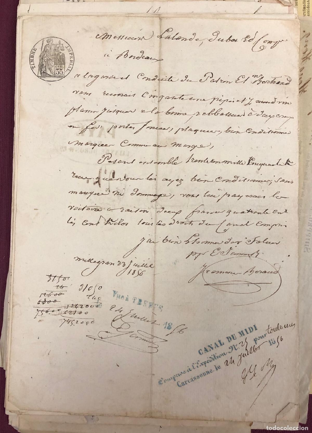L&iacute;neas de navegaci&oacute;n: LOTE DE 108 CONOCIMIENTOS EMBARQUE, DOCUMENTOS COMERCIO NAVAL BURDEOS. SIGLO XIX - Foto 3