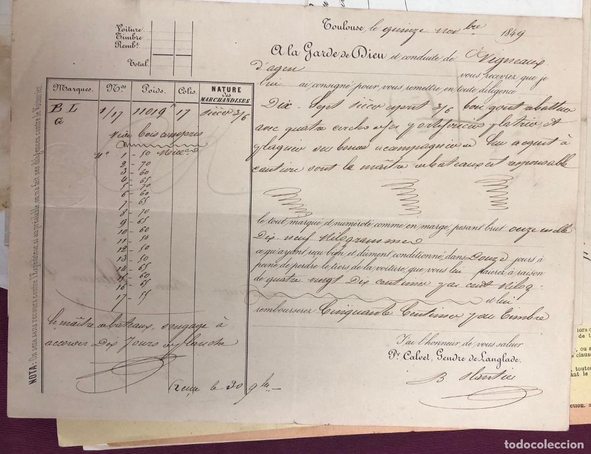 L&iacute;neas de navegaci&oacute;n: LOTE DE 108 CONOCIMIENTOS EMBARQUE, DOCUMENTOS COMERCIO NAVAL BURDEOS. SIGLO XIX - Foto 10