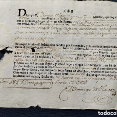 Líneas de navegación: CARTA DE EMBARQUE. FRAGATA LA PAZ. 1787. ALGÚN DEFECTO.