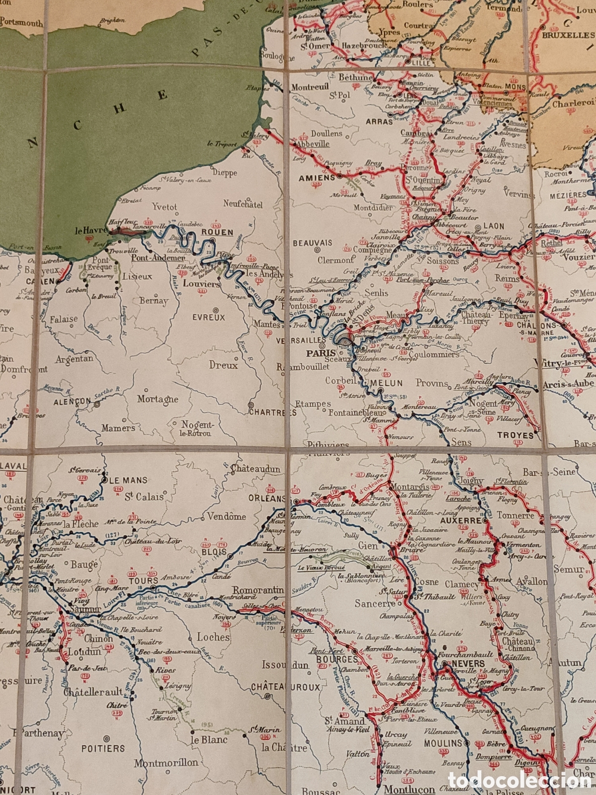 L&iacute;neas de navegaci&oacute;n: Gu&iacute;a mapa de v&iacute;as navegables de Francia 1933 - Foto 9