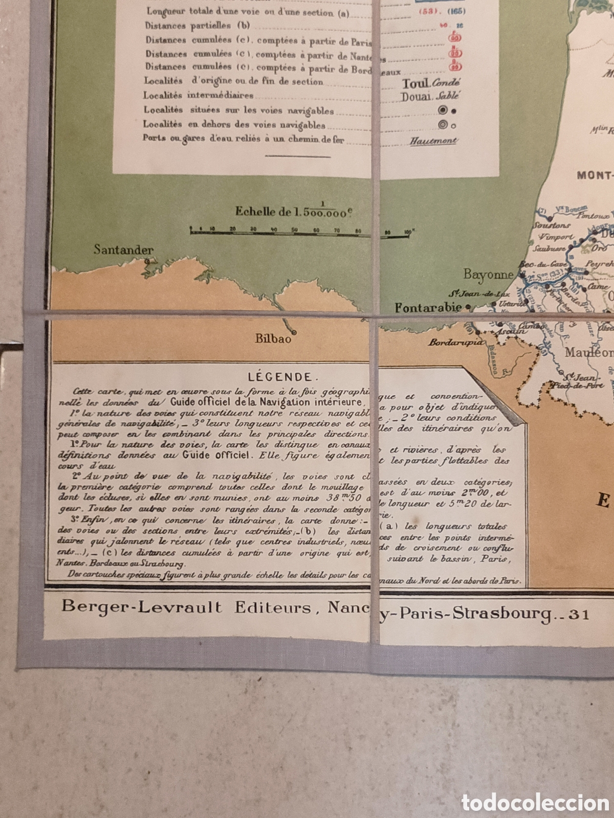 L&iacute;neas de navegaci&oacute;n: Gu&iacute;a mapa de v&iacute;as navegables de Francia 1933 - Foto 10