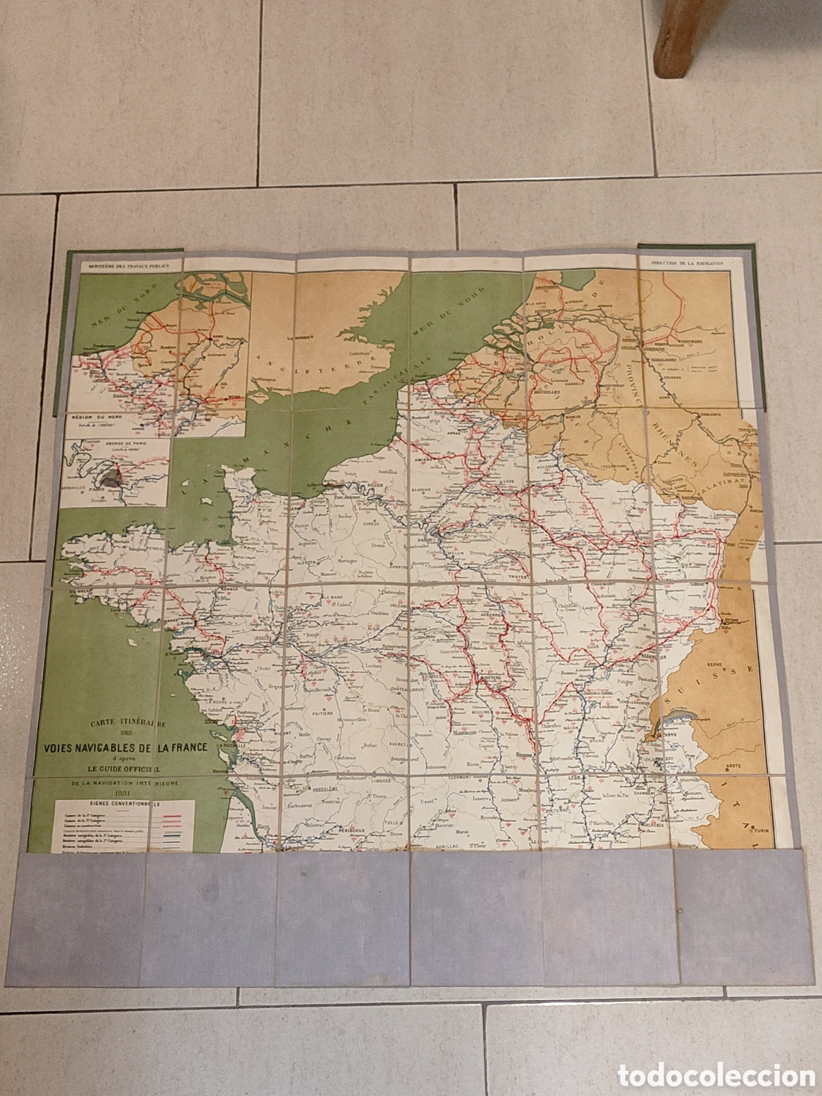 L&iacute;neas de navegaci&oacute;n: Gu&iacute;a mapa de v&iacute;as navegables de Francia 1933 - Foto 11