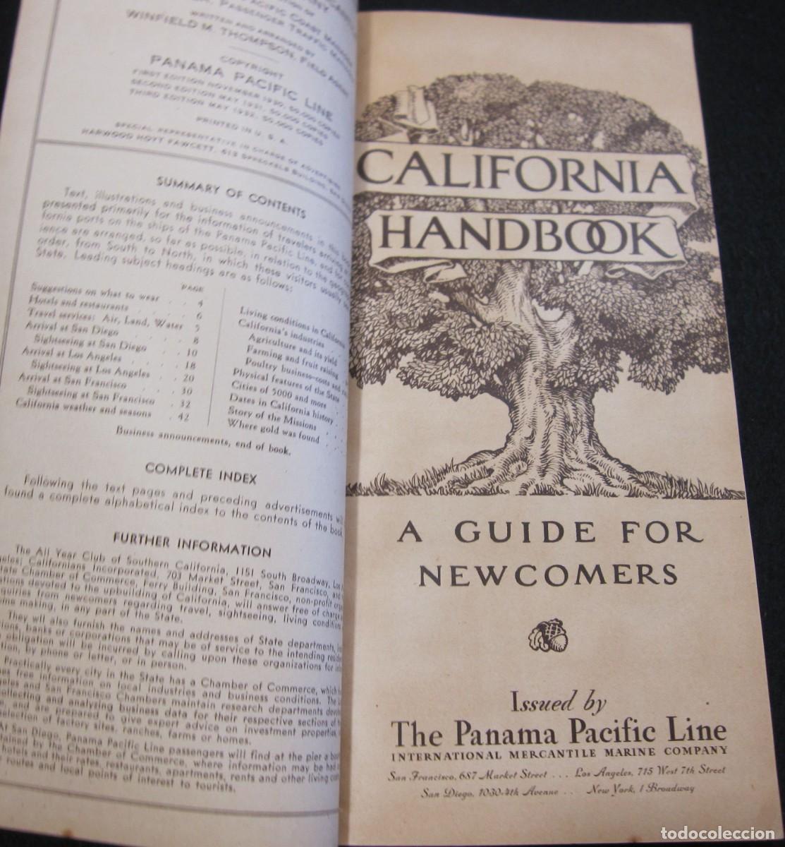 L&iacute;neas de navegaci&oacute;n: CALIFORNIA HANDBOOK. Panama Pacific Line. 1932? - Foto 3