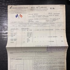 Líneas de navegación: CONOCIMIENTO DE EMBARQUE.FORNEDE DAMPSKIBS SELSKAB. DE CÁDIZ A COPENHAGEN. 1954