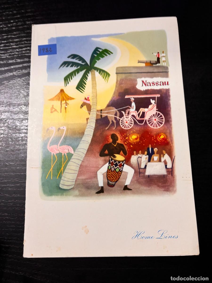 L&iacute;neas de navegaci&oacute;n: MEN&Uacute; DEL BARCO SUN-WAY CRUISES. DE LA NAVIERA HOME LINES, 1982. - Foto 1