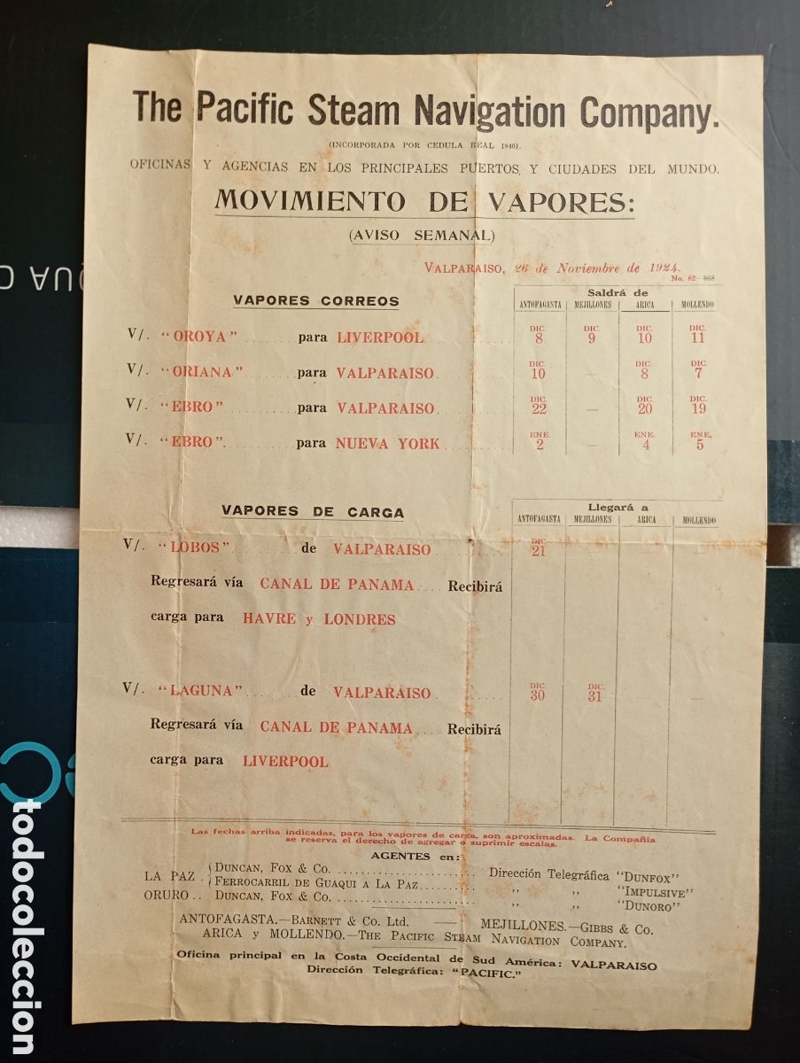 L&iacute;neas de navegaci&oacute;n: The pacific steam navigation company. - Foto 1