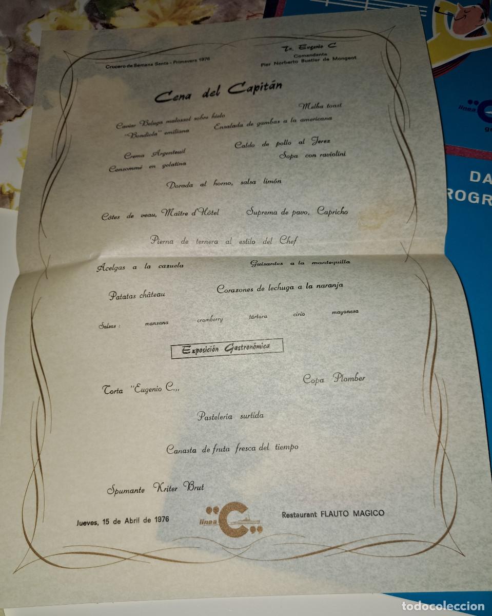 L&iacute;neas de navegaci&oacute;n: LINEA C - CRUCERO DE SEMANA SANTA - PRIMAVERA 1976 - PROGRAMAS - MENUS - CINTA - Foto 3