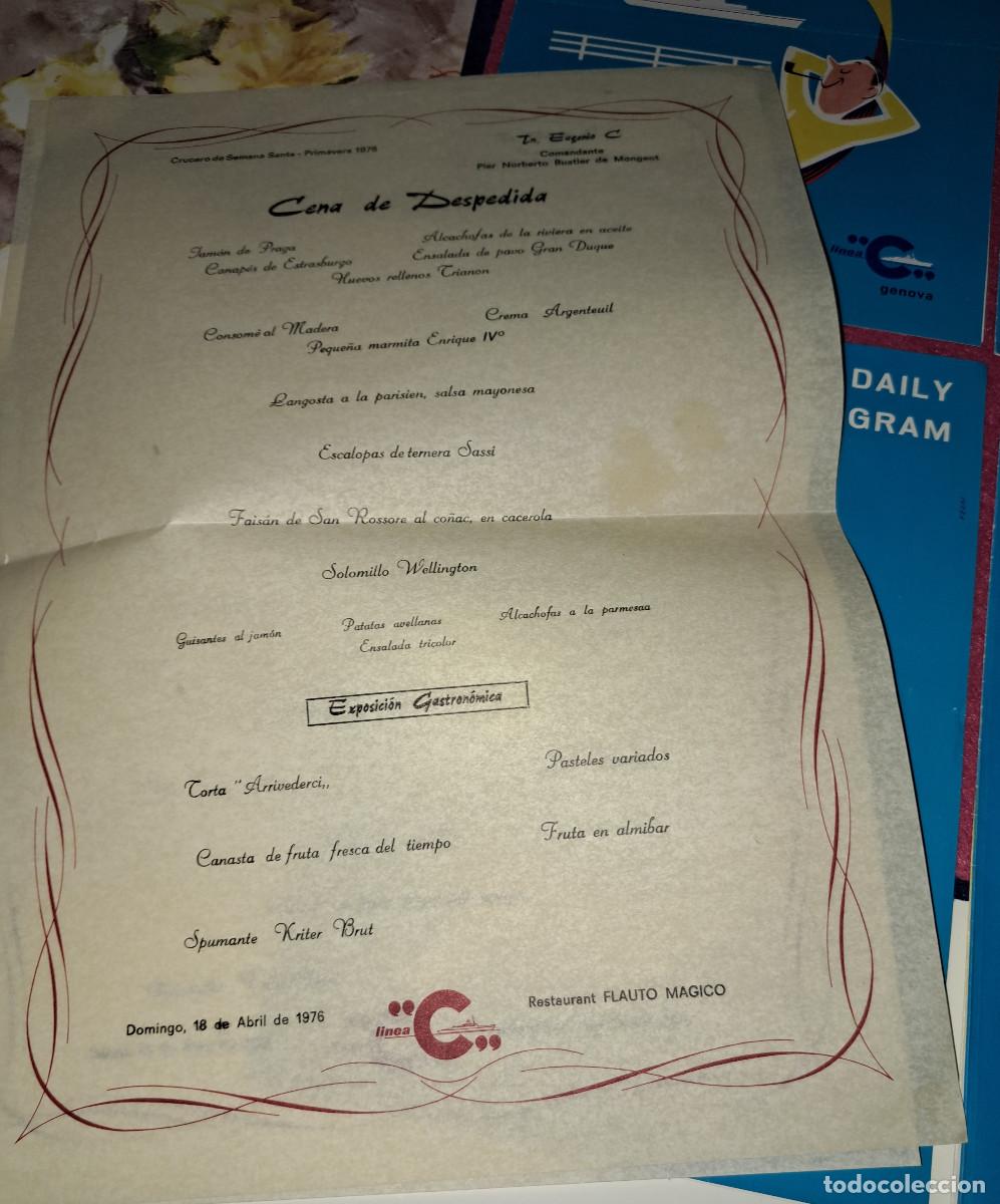 L&iacute;neas de navegaci&oacute;n: LINEA C - CRUCERO DE SEMANA SANTA - PRIMAVERA 1976 - PROGRAMAS - MENUS - CINTA - Foto 4