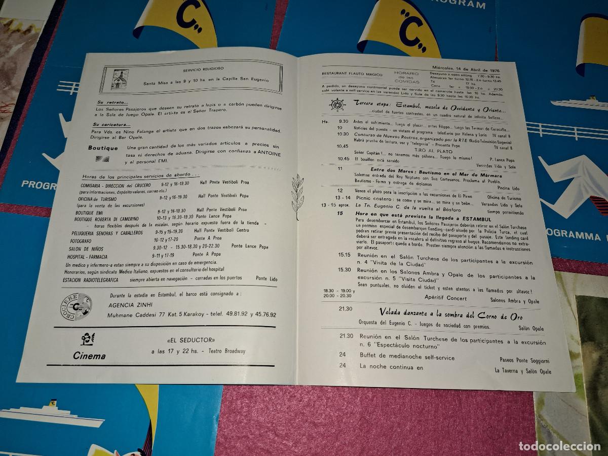 L&iacute;neas de navegaci&oacute;n: LINEA C - CRUCERO DE SEMANA SANTA - PRIMAVERA 1976 - PROGRAMAS - MENUS - CINTA - Foto 5