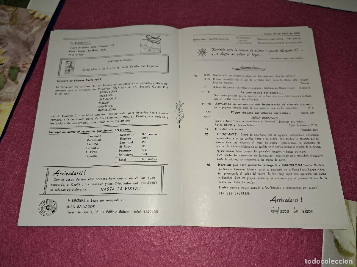 L&iacute;neas de navegaci&oacute;n: LINEA C - CRUCERO DE SEMANA SANTA - PRIMAVERA 1976 - PROGRAMAS - MENUS - CINTA - Foto 7
