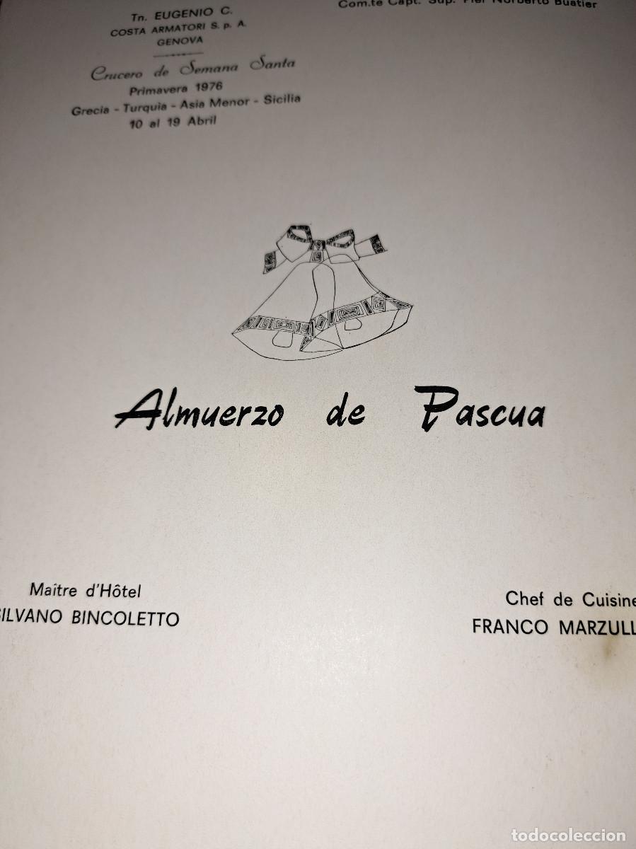 L&iacute;neas de navegaci&oacute;n: LINEA C - CRUCERO DE SEMANA SANTA - PRIMAVERA 1976 - PROGRAMAS - MENUS - CINTA - Foto 13