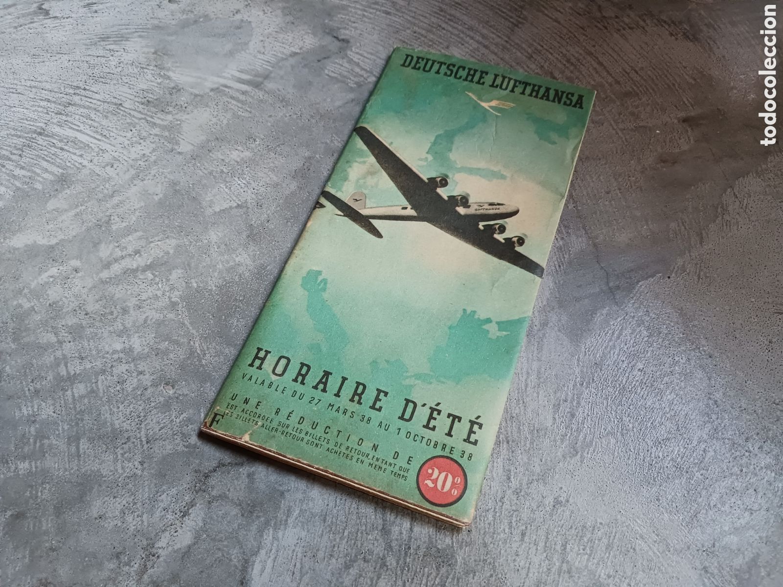 L&iacute;neas de navegaci&oacute;n: Deutsche Lufthansa Horaire d&eacute;t&eacute; 1938 - Foto 1