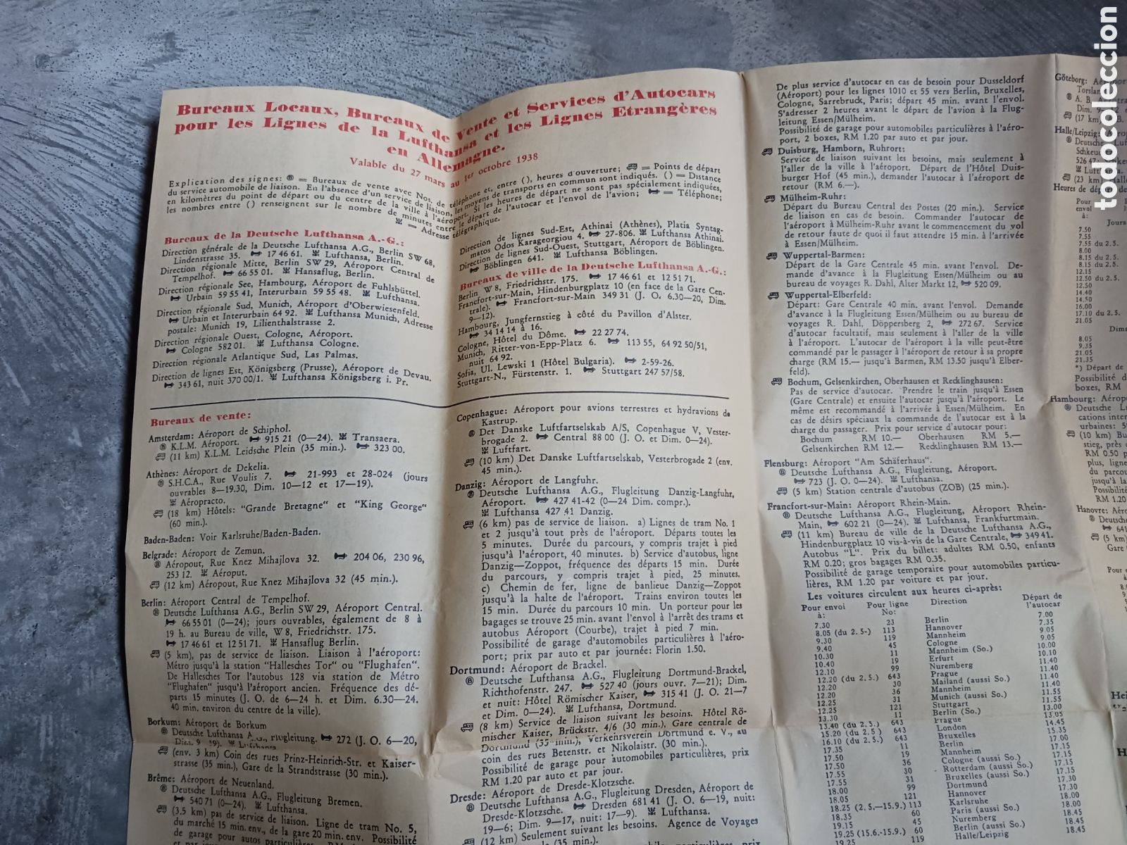 L&iacute;neas de navegaci&oacute;n: Deutsche Lufthansa Horaire d&eacute;t&eacute; 1938 - Foto 4