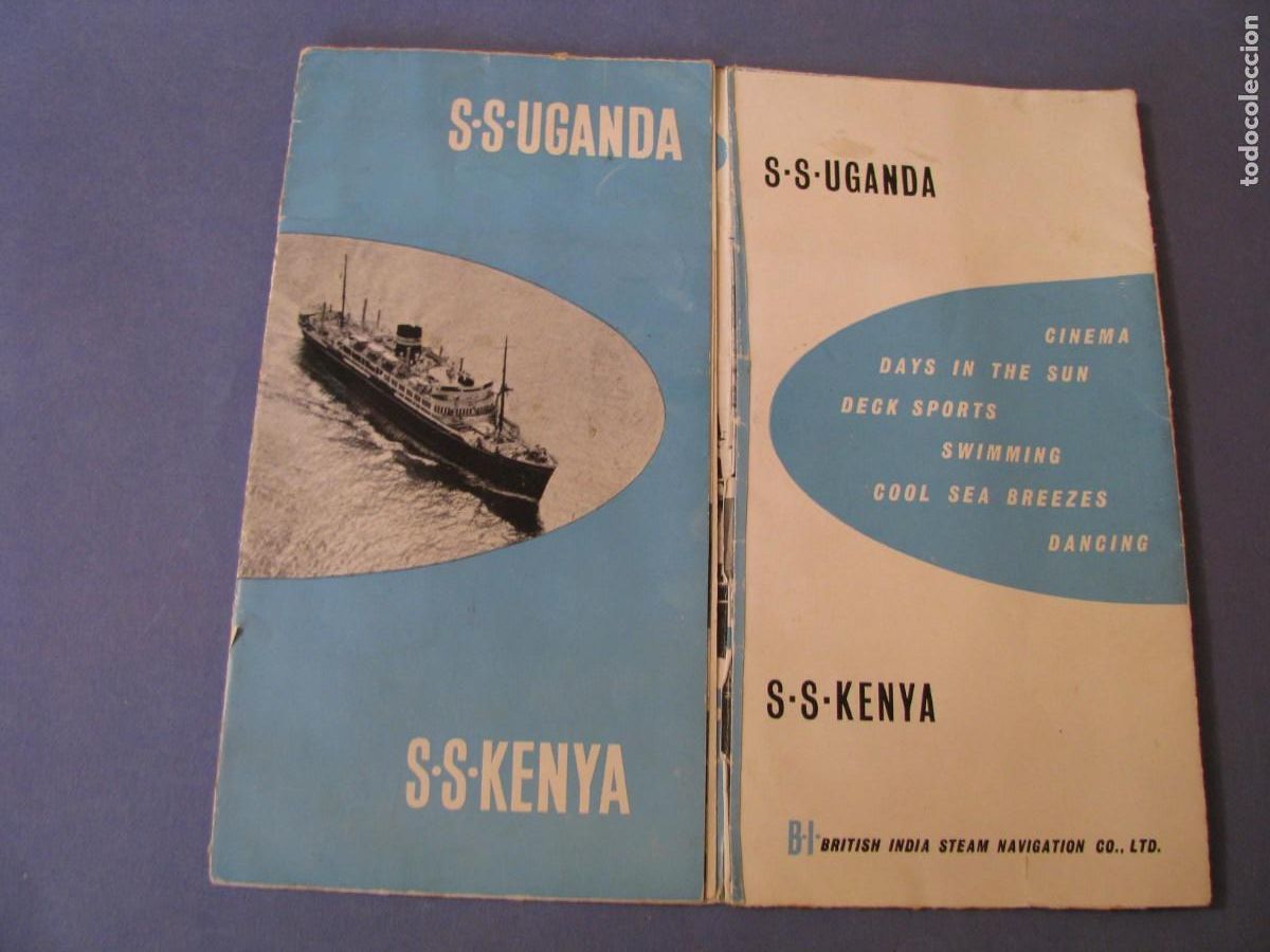 Lignes de navigation: FOLLETO DE BRITISH INDIA STEAM NAVIGATION CO LTD. S.S. KENYA Y UGANDA. A&Ntilde;OS 50.