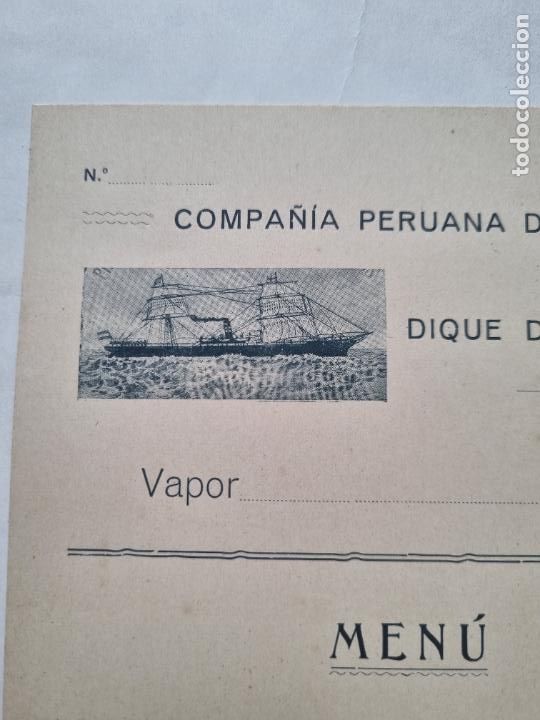 L&iacute;neas de navegaci&oacute;n: COMPA&Ntilde;IA PERUANA VAPORES Y DIQUE CALLAO MENU DE BARCO V5 - Foto 3