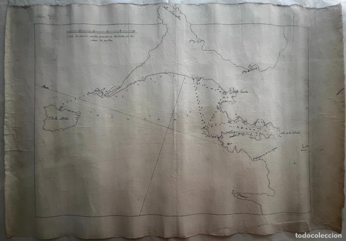 L&iacute;neas de navegaci&oacute;n: Mapa / plano Menorca , antiguo y realizado a mano - Foto 1
