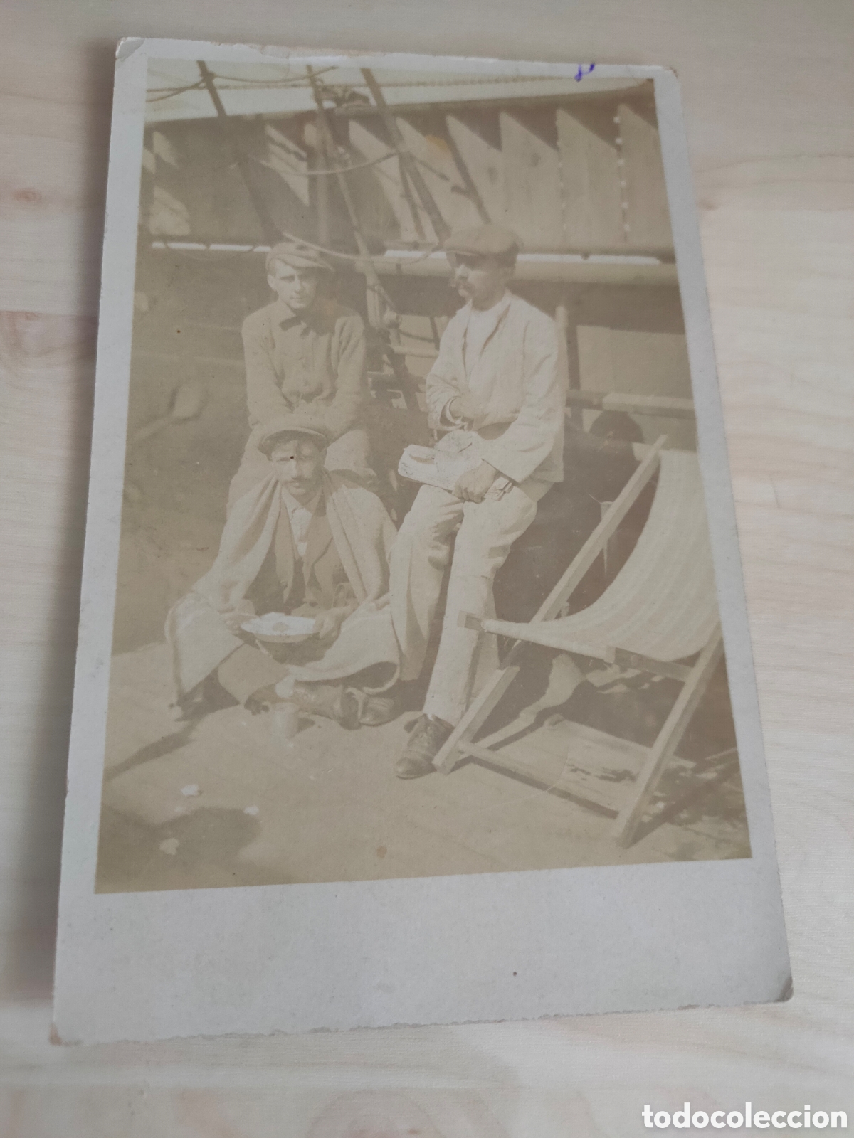 L&iacute;neas de navegaci&oacute;n: Foto postal de la cubierta del buque Montevideo de la C. Transatlantica - Foto 1