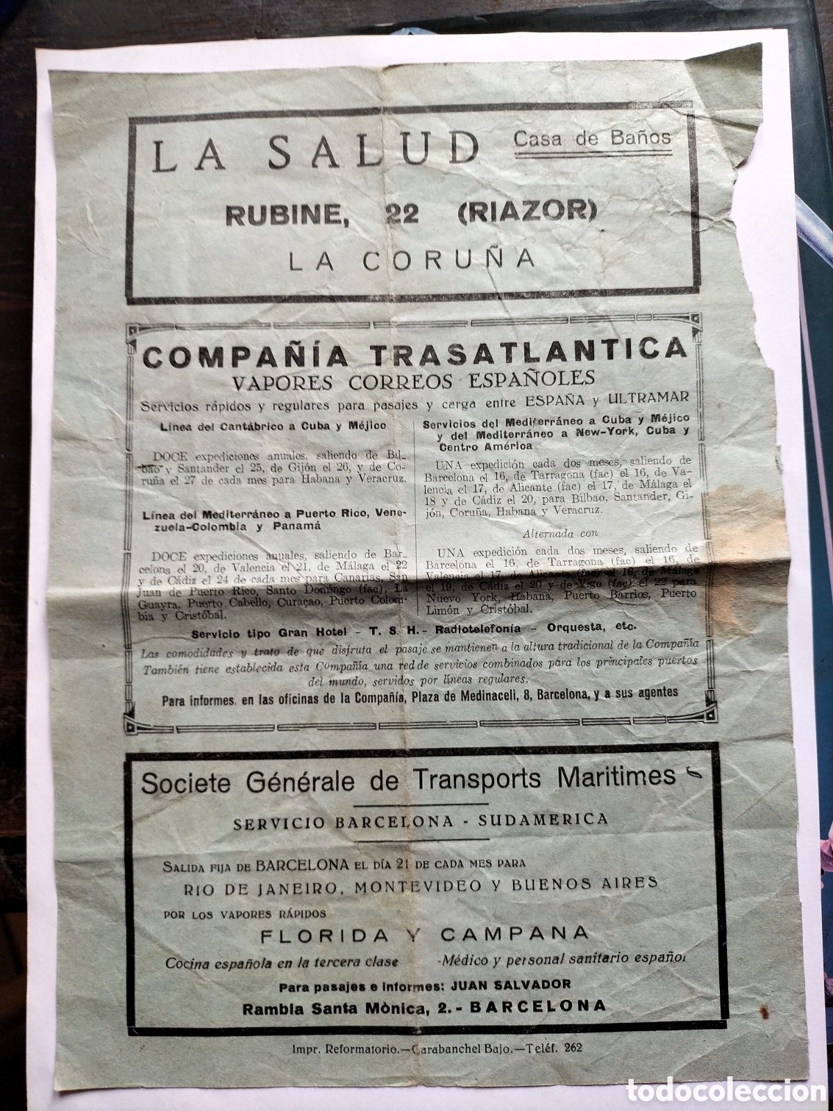 L&iacute;neas de navegaci&oacute;n: Hoja publicitar&iacute;a de varias Navieras. - Foto 1