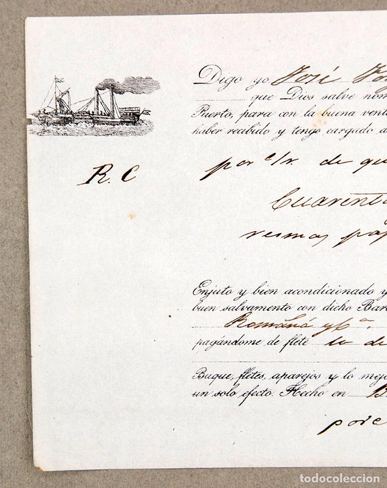 L&iacute;neas de navegaci&oacute;n: BILLETE BARCO DE VAPOR - 1849 - Foto 2