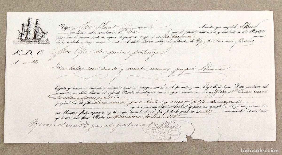 L&iacute;neas de navegaci&oacute;n: BILLETE BARCO DE VAPOR - 1863 - Foto 1