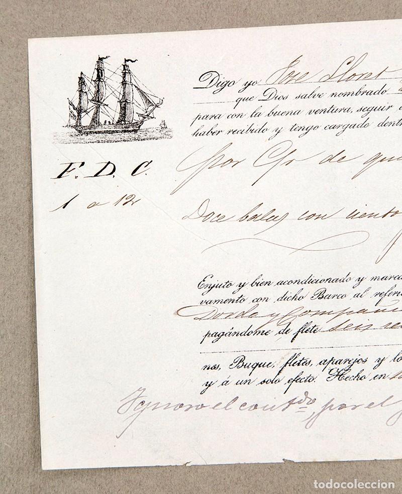 L&iacute;neas de navegaci&oacute;n: BILLETE BARCO DE VAPOR - 1863 - Foto 2