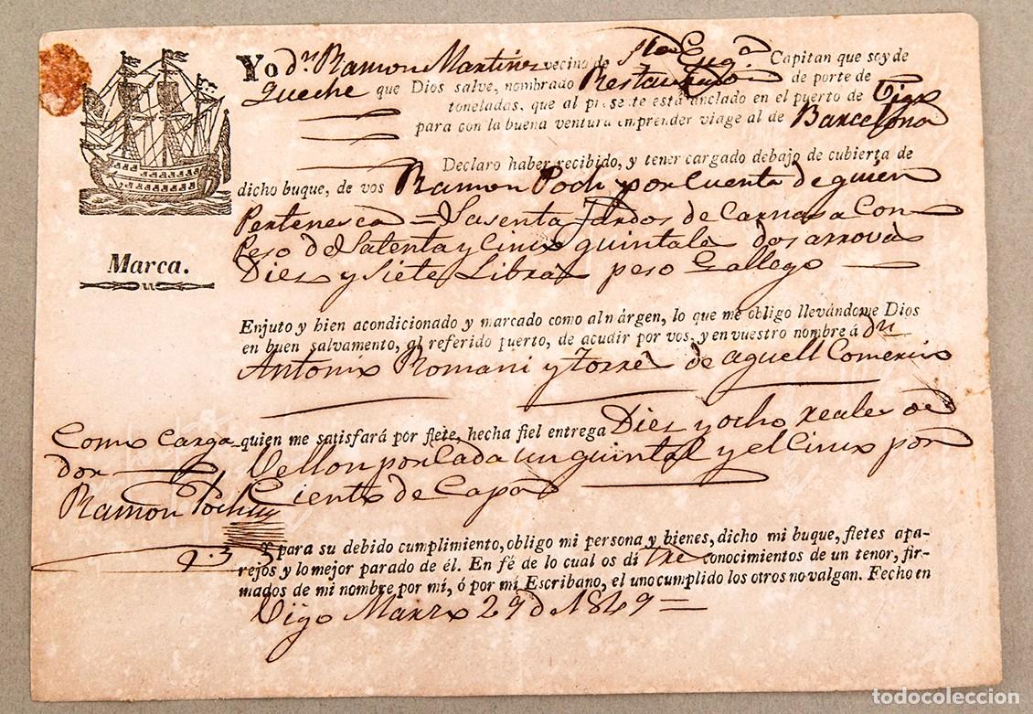L&iacute;neas de navegaci&oacute;n: BILLETE BARCO DE VAPOR - 1849 - Foto 1