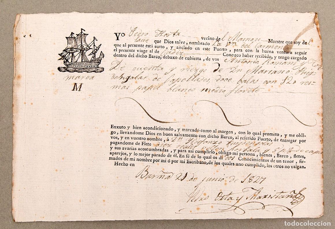 L&iacute;neas de navegaci&oacute;n: BILLETE BARCO DE VAPOR - 1827 - Foto 1