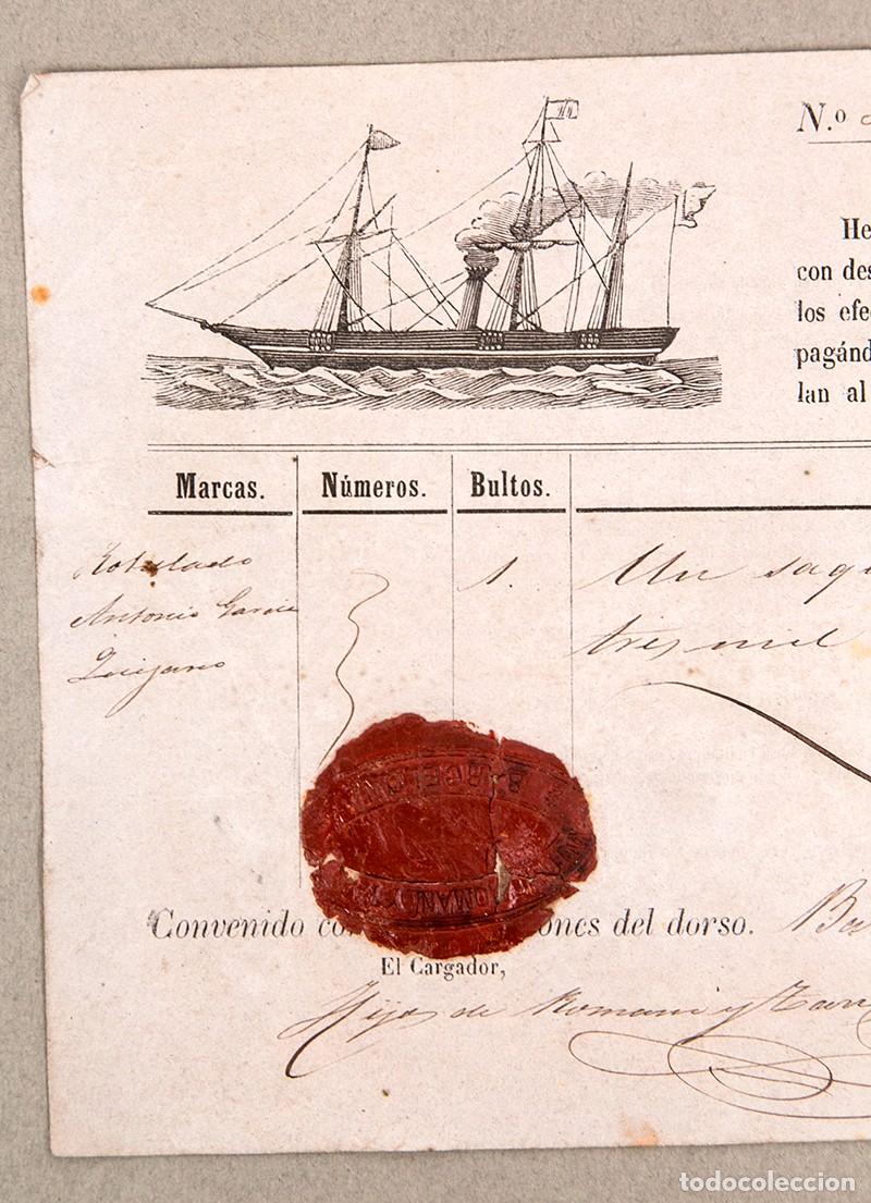 L&iacute;neas de navegaci&oacute;n: BILLETE BARCO DE VAPOR - 1864 - Foto 2