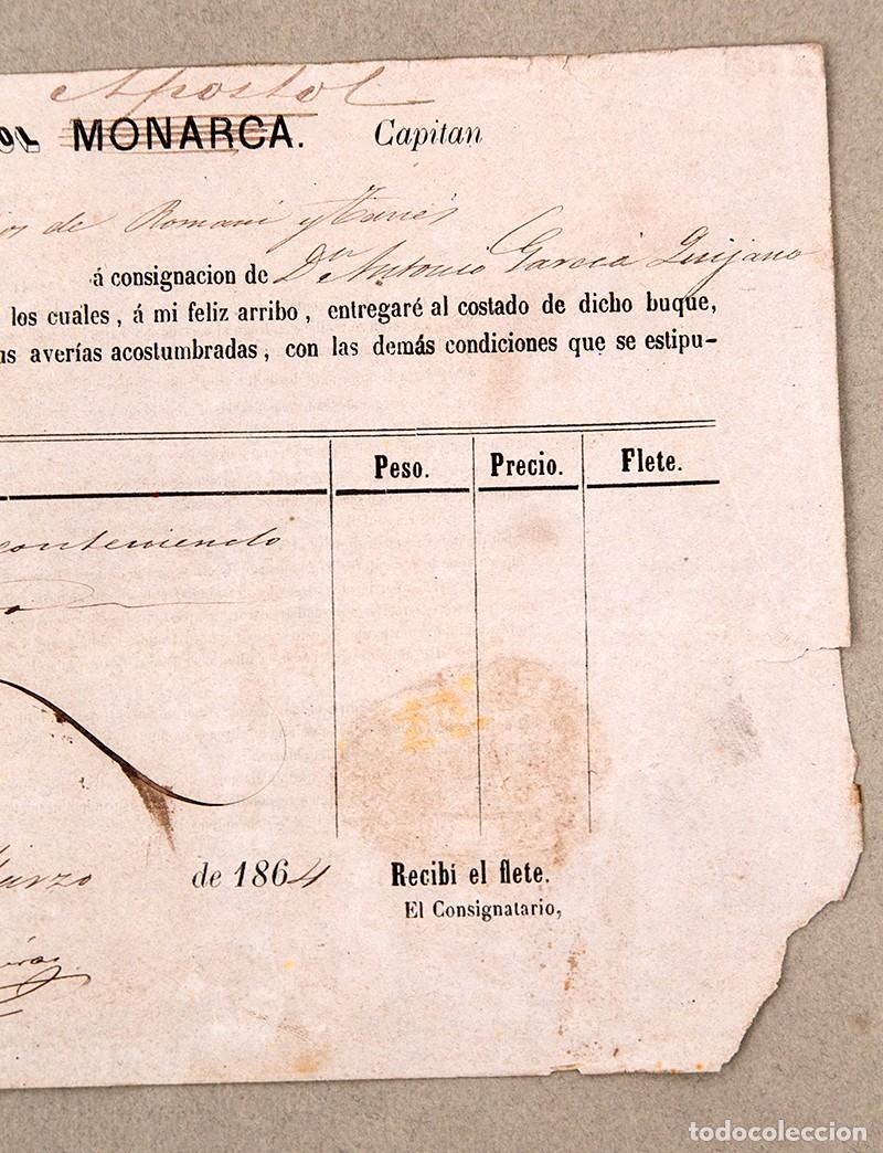L&iacute;neas de navegaci&oacute;n: BILLETE BARCO DE VAPOR - 1864 - Foto 4