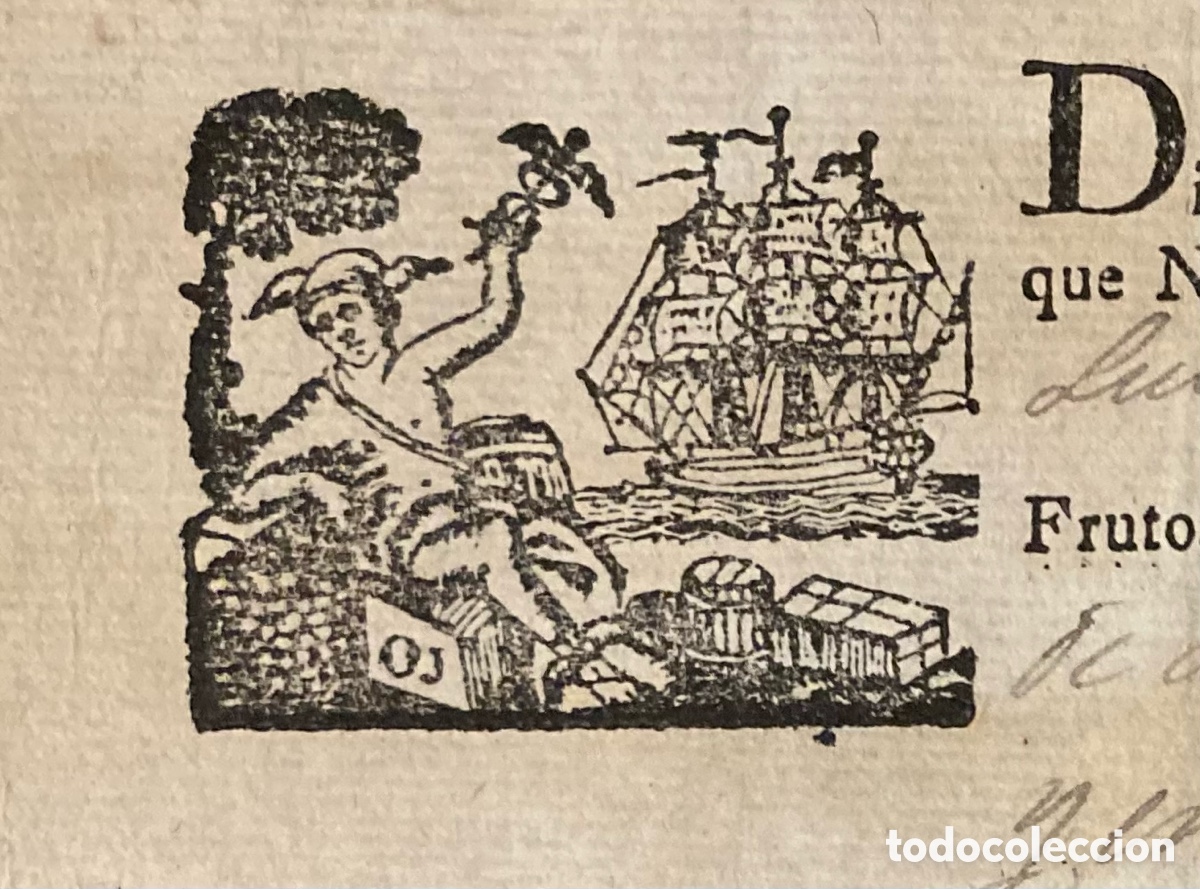 L&iacute;neas de navegaci&oacute;n: CONOCIMIENTO DE EMBARQUE DE OMOA A GIBRALTAR. 1829.